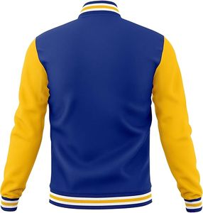 Chaqueta Varsity Personalizada para Hombre, Chaqueta Letterman de Dos Tonos con Logotipo Bordado, Chaqueta Bomber Unisex Estilo Urbano, Personalización de Fábrica OEM - Product Image 4