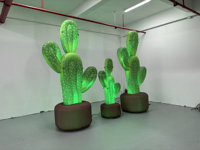 Cactus gonflable lumineux pour extérieur, manoir, jardin, thème naturel, décoration de scène de fête