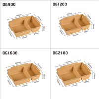 Bol rond à salade en papier kraft, biodégradables, respectueux de l'environnement, boîte à emporter avec couvercle, 15 ml