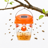 Piège à mouches solaire LED extérieur réutilisable, piège suspendu pour guêpes et abeilles, lutte antiparasitaire pour jardin et cour, piège solaire pour guêpes avec lumière LED UV