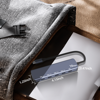 Hub pengisian daya 5 in 1, HUB USB-C 4-Port Gen2 USB 3.1 + PD 100W dengan USB C