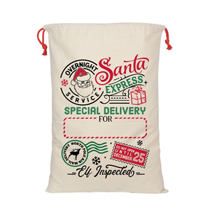 Custom logo <b>Christmas</b> <b>Gift</b> <b>Bag</b> Drawstring <b>Bag</b> Canvas - Product Image 6