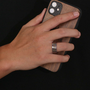 Men's <b>Titanium</b> Steel <b>Ring</b> Rainbow Wave Pattern Geometric Design Fashion Jewelry Gift - Product Image 5