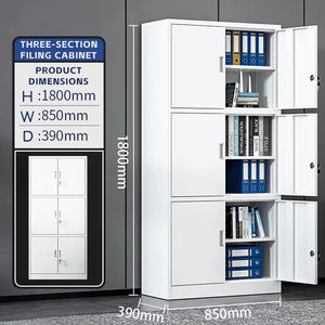 خزانة غرفة تغيير بأبواب 3 خزانة فولاذية خزانة ملابس معدنية طويلة خزانة ملابس لصالون الشعر - Product Image 4