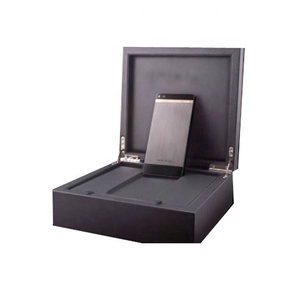 Boîte-cadeau d'emballage de luxe en cuir noir finition <span class=keywords><strong>phone14</strong></span> - Product Image 1