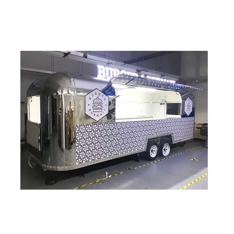 Airstream-quiosco de acero inoxidable para aperitivos, venta de alimentos, helados, comida, pastas, Pizza