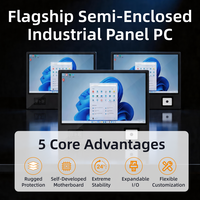 Panel PC Industrial Semi-Cerrado de Gama Alta con Pantalla Táctil Capacitiva Integrada, Computadora de Pantalla Ancha con Intel Baytrail J1900/J1800