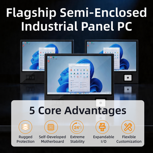 คอมพิวเตอร์ควบคุมแบบสัมผัสฝังตัวในตัวเครื่องแบบกึ่งปิดสำหรับอุตสาหกรรม หน้าจอไวด์สกรีน พร้อม Intel I3/i5/i7 และ Windows - Product Image 4