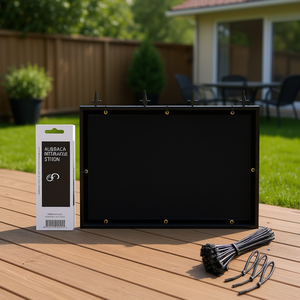 Panel de Malla de Privacidad Negro Personalizado de 4x215 Pies para Exteriores, Jardín, Balcón, Patio, Sitios de Construcción con Bridas de Sujeción - Product Image 2