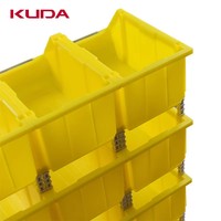 Boîte de rangement pour pièces en plastique KUDA A6, bouche inclinée, épaissie, avec trous carrés, panneau perforé, crochet, boîte de rangement pour pièces, 560x350x240mm