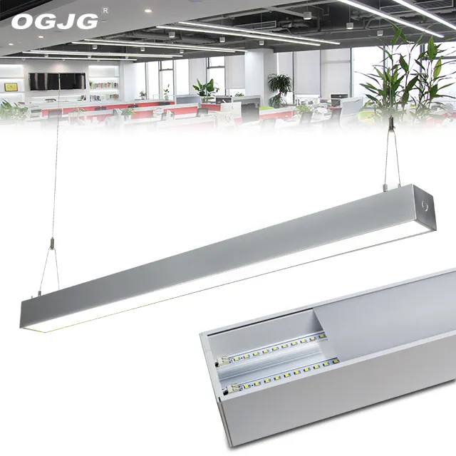 OGJG ETL cETL yukarı ve aşağı kolye tüp alüminyum profil aydınlatma lambaları ofis linkable led doğrusal ışık