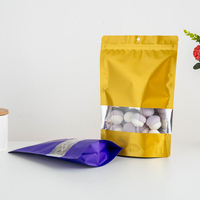 Sachets Mylar personnalisés anti-odeur, petits, mini, refermables, à fond plat, avec fenêtre, en noir mat
