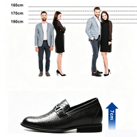 Mocassins de ville pour hommes à motif peau de serpent unique, rehaussants de 7 cm, vente en gros d'usine