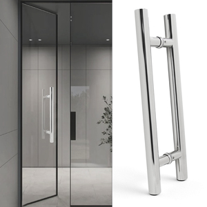 Manija de Puerta de Vidrio de Acero Inoxidable de Diseño Moderno Tipo H, Tamaño Personalizado, <span class=keywords><strong>para</strong></span> Interiores, Hoteles, Oficinas y <span class=keywords><strong>Puertas</strong></span> de Ducha - Product Image 5