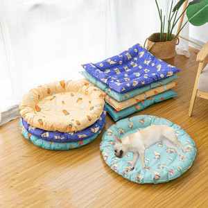 Sommer Eis Seide Haustier kühles Bett Katze Hund Kühlung Hitzschlag Prävention Nest Kätzchen Welpen Obst Muster Matte Zwinger Katze Schlafsack - Product Image 1