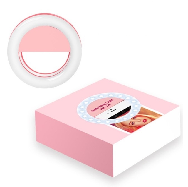 Portable USB Rechargeable Mini LED Selfie Ring Light for Phone Customized Logo Clip Mobile Phone Accessories