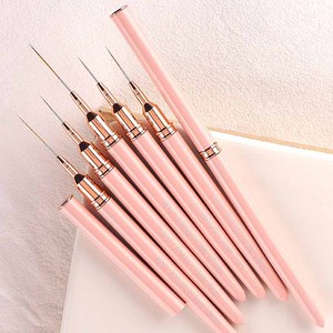 Pinceau à ongles en métal rose 7mm-20mm, flexible, pour gel UV, peinture acrylique 3D, pour manucure - Product Image 1
