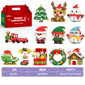 Christmas Gift Micro Particle Building <b>Blocks</b> Santa Claus Educational Toys Boys Reindeer Snowman Puzzle - Product Image 4