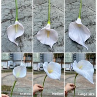 Bunga Calla Lily Tiruan Berkualitas Tinggi, Sentuhan Realistis, Warna Putih, untuk Dekorasi Pernikahan, Buket Pengantin, Dekorasi Rumah, dan Rangkaian Bunga Pernikahan