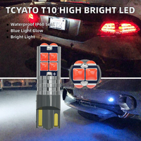 Ampoules LED T10 3030 10SMD à haute luminosité, bleues clignotantes, neuves pour voitures, lecture, plaque d'immatriculation, large tension 12V, IP68