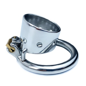 FRRK 4.5ซม.*3.5ซม. ผลิตภัณฑ์ทางเพศแบบ BDSM อุปกรณ์ล็อคองคชาตสั้นทำจากสแตนเลส 304 สำหรับผู้ชาย - Product Image 1