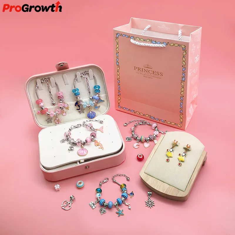 Gioielli strumenti fai da te accessori perline colorate braccialetto di cristallo fatto a mano gioielli squisita scatola regalo rosa Handstring per ragazze