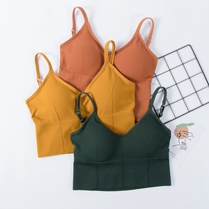 Top corto sin mangas para mujer, ropa interior sin costuras, Tops cortos, lencería Sexy íntima con camisola acolchada extraíble - Product Image 3