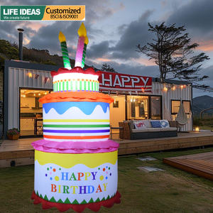 6 FT Joyeux Anniversaire Blow Up Décorations Extérieures Gâteaux D'anniversaire Décorations Gonflables avec Bougie <span class=keywords><strong>pour</strong></span> Fête Jardin <span class=keywords><strong>Pelouse</strong></span> - Product Image 6