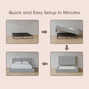 Tùy Chỉnh Thấp Moq Nén Mật Độ Cao Bọt Giường Đặt Giường Mềm Khung Velcro Treo Tường Đầu Giường Có Thể Giặt Bìa Mềm Khung Giường - Product Image 2