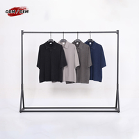 T-shirt à manches courtes col polo coupe ample en coton vintage délavé et vieilli style urbain pour homme Ropa De Hombre