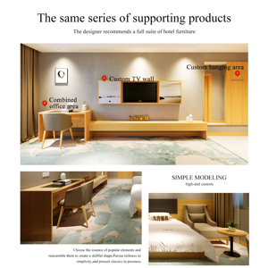 Tùy Chỉnh Hiện Đại Twin & Vua Kích Thước Giường & Đầu Giường Bảng Điều Chỉnh Đặt Khách Sạn Đồ Nội Thất Gỗ Bộ Phòng Ngủ - Product Image 2