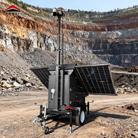 Generador de Energía Solar Portátil ENWEI Modelo 3400 con Remolque de 6m, Mástil Manual, Batería de Gel, Impermeable, para Uso en Minería y Construcción