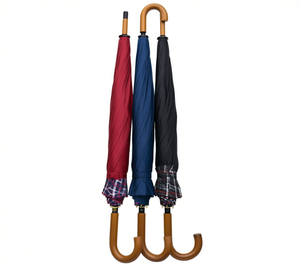 Ombrello Classico Manuale con Manico in Legno, 8 Stecche, Tessuto in Nylon, Protezione da Sole e Pioggia, per Viaggi, Misura Adulto - Product Image 1