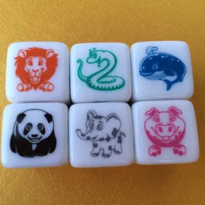 16mm Dice Heat Transfer Dice/custom 16mm D6 Acrylic Dice With Colorful Printing Ech Side