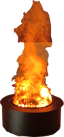 Cheminée électrique autoportante de 50 cm de diamètre, foyer à flamme de vapeur, effet de flamme LED, protection contre la surchauffe pour un usage domestique et hôtelier