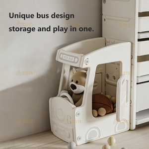 Estante de Almacenamiento de Juguetes para Niños Ecológico de HDPE, Diseño de Auto, Mueble de Almacenamiento Modular Multifuncional para Guardería - Product Image 5