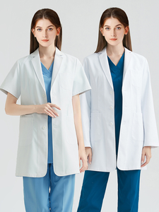 Bata Blanca Unisex Antiestática de Manga Larga con 3 Bolsillos, Abertura Trasera y Botones Frontales para Laboratorio, Clínica, Hospital, Centro de Estética - Product Image 4
