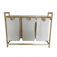 Panier à linge pliable, panier à linge en bambou, organisateur de salle de bain avec tiroirs coulissants pour la salle de bain