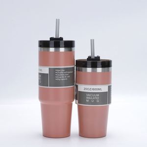 30oz Anti-slip Bottom Stainless Steel Vacuum Insulated Car Tumbler Ice Cup With Handle Straw Outdoor Adventure - Product Image 2