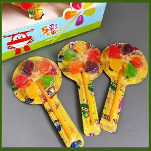 Five-color Creative Windmill Fruit <strong>Lollipop</strong> Rotating Halal Certified Gummy Candy Customizable Packaging Wholesale Children's - Product Image 2