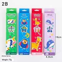 Crayons en bois à motifs de dessins animés, lot de 12, taille-crayon inclus, mine HB, multicolores, pour élèves du primaire, récompenses, petits cadeaux, fournitures scolaires
