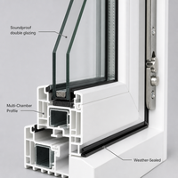 Porte à battant simple en PVC blanc, ouverture vers l'intérieur, pour maison, villa, projets de construction résidentielle