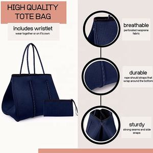 <span class=keywords><strong>กระเป๋า</strong></span>โท้ทผ้านีโอพรีนหุ้มฉนวนขนาดใหญ่สำหรับผู้หญิง<span class=keywords><strong>กระเป๋า</strong></span>สตางค์ขนาดเล็กออกแบบตามสั่งสำหรับฤดูร้อนฤดูหนาวชายหาดฤดูร้อนฤดูหนาว - Product Image 3