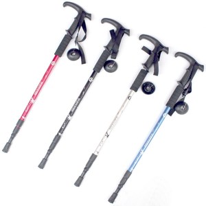 Bastones de Trekking de Aleación de Aluminio de 3 Secciones, Bastones de Senderismo Telescópicos con Amortiguación de Impactos y Punta de Goma, Equipo de Montañismo - Product Image 1