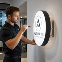 Panneau publicitaire lumineux LED étanche à une face, personnalisé, pour intérieur, mural, éclairé, pour devanture de magasin