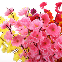 Branche de fleurs de cerisier artificielles en soie, fleurs de pêcher à longue tige, réalistes, pour décoration de mariage, décoration de la maison, garniture de vase
