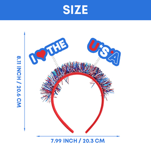 ที่คาดผม Xieli I <span class=keywords><strong>Love</strong></span> the USA ลายธงชาติ สำหรับวันชาติสหรัฐอเมริกา 4 กรกฎาคม สีแดง ขาว น้ำเงิน ของชำร่วยงานปาร์ตี้ - Product Image 3