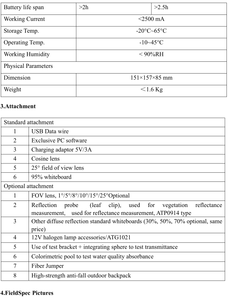 Spectroradiomètre portatif à large bande OPTOSKY ATP9100S - Product Image 6