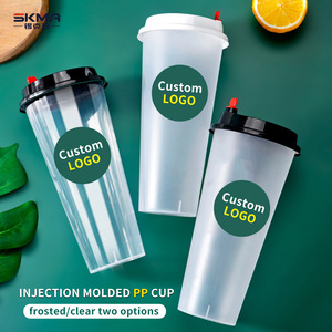 Bán buôn <span class=keywords><strong>12oz</strong></span> 16oz 20oz 24oz tiêm <span class=keywords><strong>Cup</strong></span> cho trà sữa cửa hàng rõ ràng Frosted phẳng/U hình dạng bong bóng trà cốc nhựa - Product Image 5