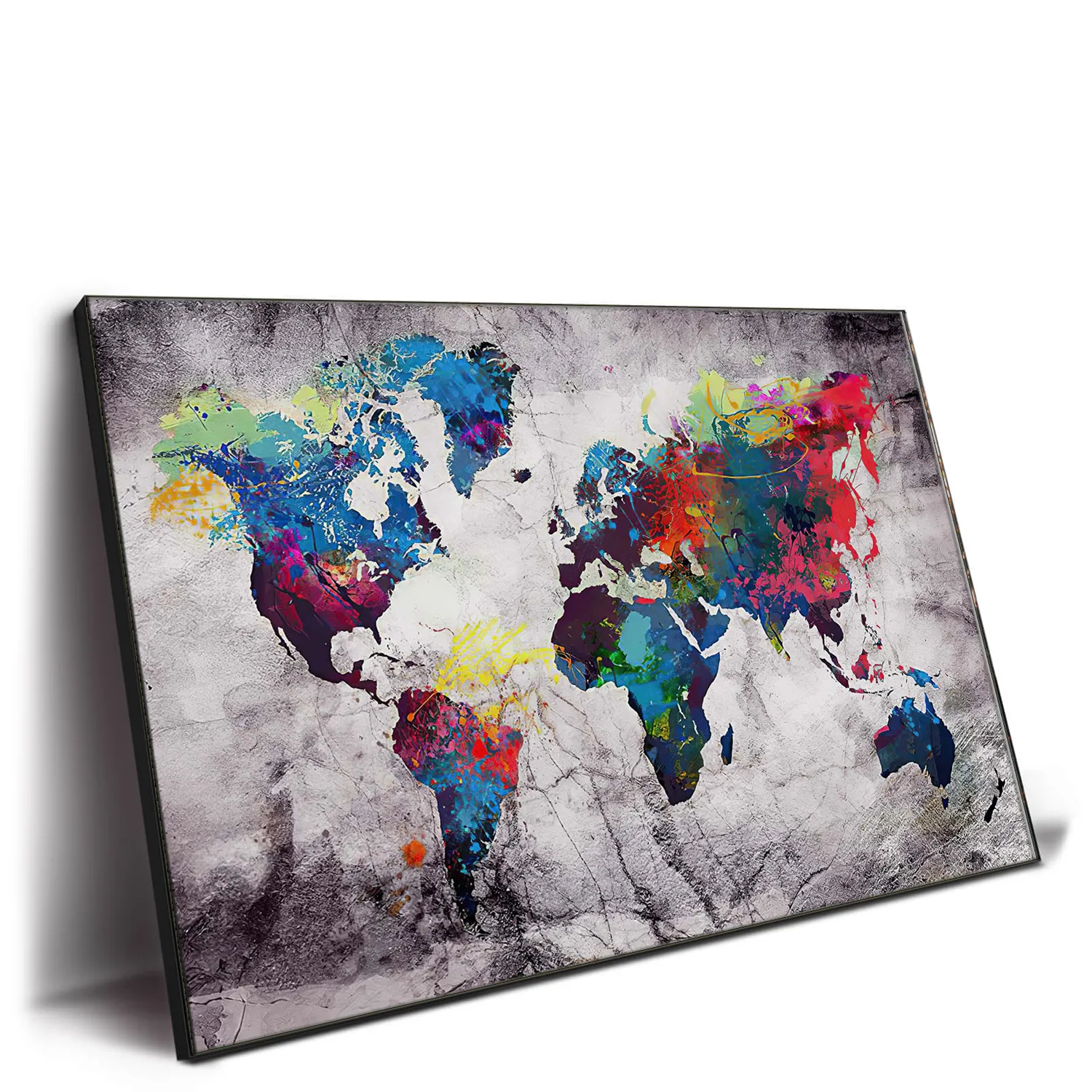 Kanvas Besar Mencetak Gambar Peta Dunia Seni Modern Kanvas Digital HD Mencetak Seni Lukisan Cetak Kerja